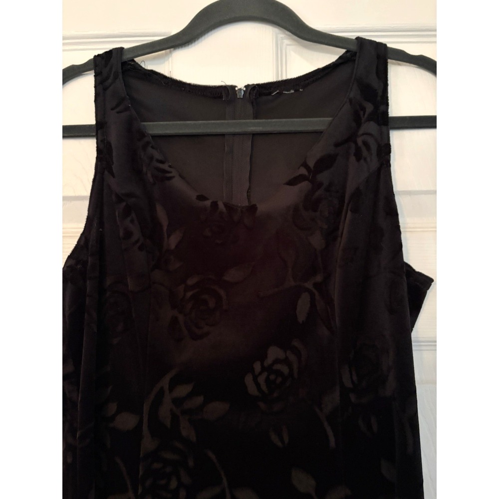 Vintage Maxi Dress Size small / med Velvet Burn‎ Out Black Whimsigoth Floral Y2K - Picture 2 of 8